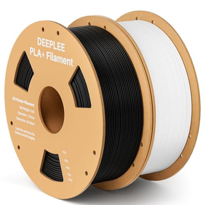 PLA+ 1.75mm 3D Printer Filament 2 Pack Black & White - color: 2*black & White
