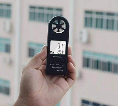 HOLDPEAK Pocket Anemometer Handheld Digital Wind Speed Meter Gauge Air Flow Velocity Temperature Measuring Device for Outdoor Sailing Surfing Drone Flying Golf Shooting HVAC 816B - color: HP-816B-1PC