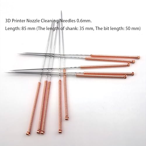 10Pcs 3D Printer Nozzle Cleaning Kit Needles 0.6mm, 3D Printer Nozzle Cleaning Needles Stainless Steel Nozzle Cleaner for Creality Ender 3,MK8,V6,Prusa,Volcano Nozzles, (Total Length: 85mm) - style: 10Pcs 3D Printer Nozzle Cleaning Needles 0.6mm
