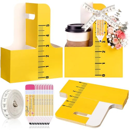 Reallnaive 12 Set Back to School Gifts 2 Cup Drink Carrier,Ruler - style: Ruler