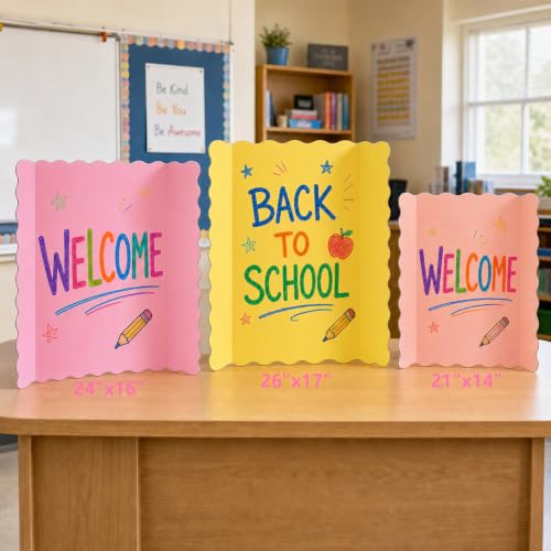 Mooliwe 26" X 17" 10 Pack Scalloped Trifold Poster Board,Macaron Colors - color: Macaron Colors, size: 26" X 17"