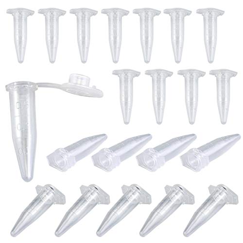 Twdrer 500 Pcs 0.5ml Plastic Centrifuge Tubes