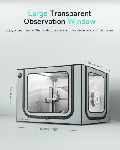 TOPCUBE 3D Printer Enclosure for Bambu Lab A1 Combo with Exhaust Kit - size: A1 Combo + Exhaust