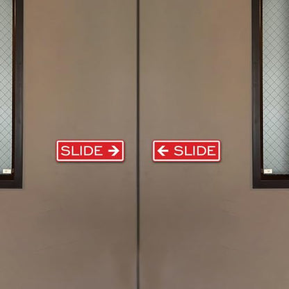 Classic Slide Door Sign - Blue - Small (1 Pack) - color: Blue, size: 4" x 1.25" - Small (1 Pack)