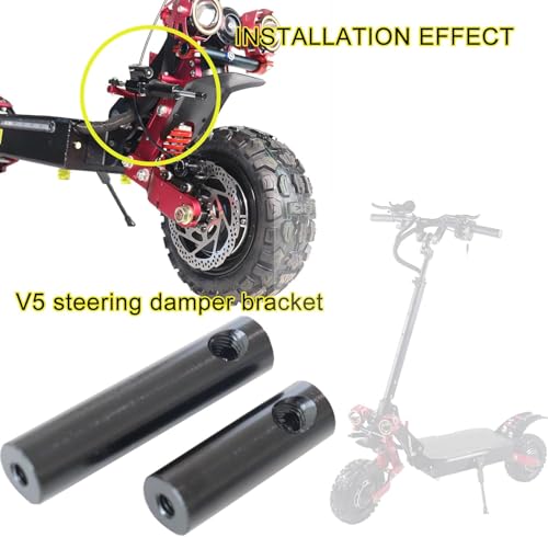 Steering Damper Mounting Bracket Kit Compatible with V5 11 inch Electric Scooter, Motorcycle Stabilizer Mount, Easy-Install Damper Bracket for V5 Scooters & Motorcycles (Black) - color: Black