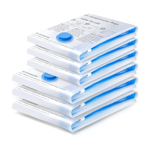 BoxLegend Vacuum Bag 6 Pieces, 3L*80x60cm +3S*60x40cm,Vacuum Storage Bag Travel Vacuum Reusable Garment Bag for Clothing Duvets Bed Wash Pillow Wool Blankets - size: 6 Pack (3 Large, 3 Small)
