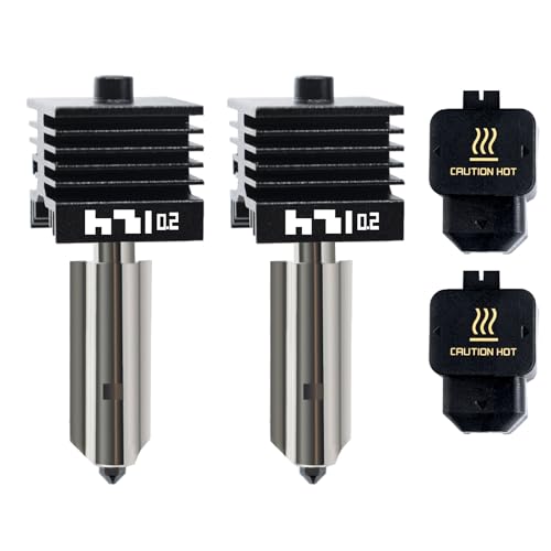 IdeaFormer-3D 2Pcs 0.2mm H2D H2S Hotend for Bambu Lab, Print Head Extruder Hotend Kit Quick Swap Herdened Steel Nozzle for Bambu Labs H2D H2S Combo A1 Mini 3D Printer Parts - style: 2Pcs 0.2mm H2D H2S Hotend