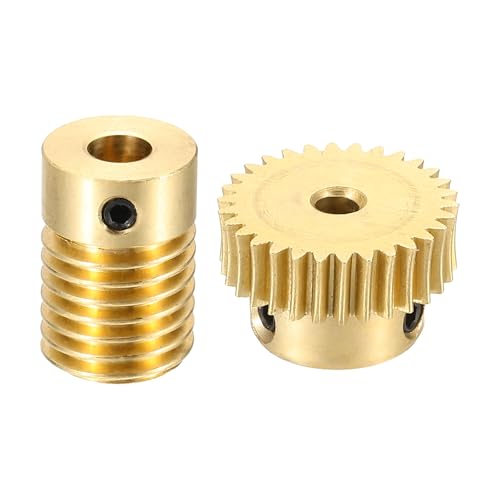 uxcell Worm Gear Set Right Rotation 30T 0.5 Module 1:30 Reduction Rate - size: Gear-3mm, Rod-5mm Bore, style: 0.5M-30T