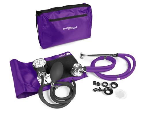 Lumiscope Professional Blood Pressure Kit - Stethoscope, Manual BP Cuff, Sphygmomanometer - Grape - color: Grape