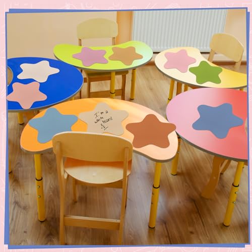 Lincia 30 Pcs Large 12''Table Dots Dry Erase Dots for Classroom Table Removable Stickers Vinyl Wall Whiteboard No Staining Spots for School Teacher Home Office Teaching Supplies (Star Shape) - style: Star Shape
