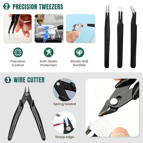 3D Printer Tools Kit with Storage Case, 3D Printer Accessories - Deburring Tool, 3D Printer Removing Scrapers, Metal Files, Brushes, Hand Drill, Tweezers, for Bambu Lab, Ender 3, Kobra, etc. (69)