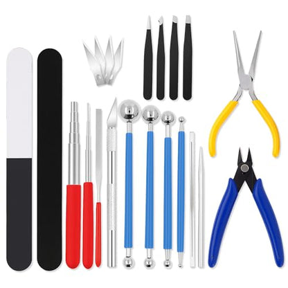 Mandala Crafts 23 PC Model Building Hobby Tools Kit for Plastic Miniatures - style: 3D Metal Model Tool 25 PCs