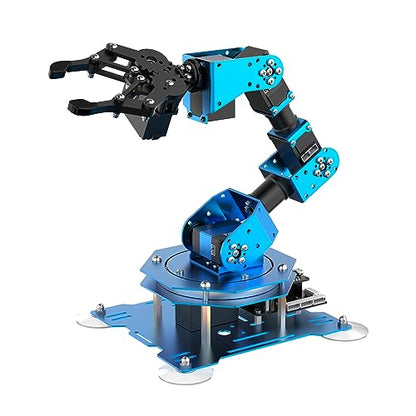 LewanSoul Robotic Arm for Arduino Coding Programming 6DOF STEM Educational Building Robot Arm Kits, 6 AXIS Full Metal Robotic Arm Wireless Controller/PC/App/Mouse Control (Assembled) - style: Assembled Hiwonder-xArm1S