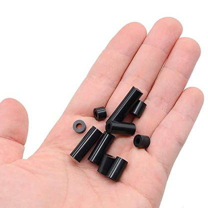 Exqutoo Black ABS Round Washers ID 3.2mm, OD 7mm - color: Black/3.2mm