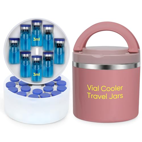 3ml Vial Storage Case with Jar, Hold 28 Vials, Perfect for Diabetics, Pink - color: 28slots Pink Jar