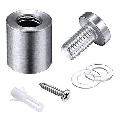 1x1Inch 16 Sets Standoff Screws Sign Stainless Steel Wall Mounting Hardware - size: 1" x 1"