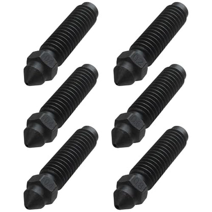 6-Pack 3D Printer Nozzles Stainless Steel Hardened Tip 0.2-0.8mm Assortment High Flow Hotend Fit for Elegoo Printers