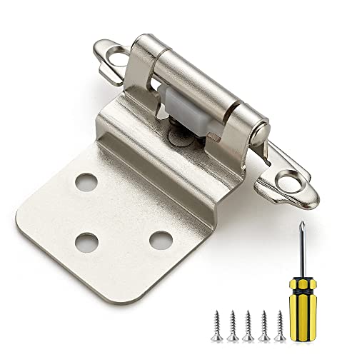 Ravinte Satin Nickel Kitchen Cabinet Hinges, 3/8" Inset, 50 Pack - size: 3/8" Inset