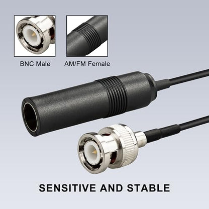 BNC Male to AM/FM Female RG174 Cable 12inch BNC to AM FM Coaxial Pigtail Jumper for for Car Radio, Scanner, Antenna - size: BNC Male to AM/FM Female