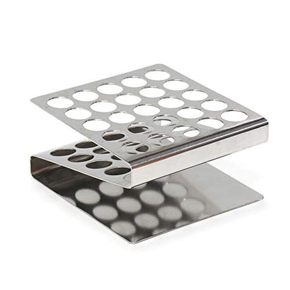 ULAB Scientific Test Tube Rack Set, Z Shape, Suitable for Tubes of Dia. ≤16mm, 1pc in Stainless Steel, 1pc in Aluminum, UTR1003 - color: 2*25holes Steel&Aluminum