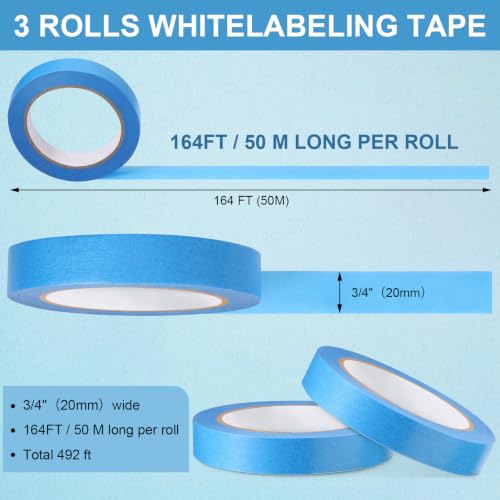 Glenmal Laboratory Labeling Tapes, 164 Ft x 3/4 Inch, Blue, 3 Rolls - color: Blue