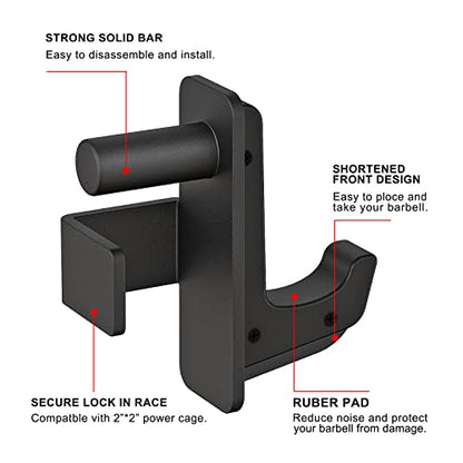 SELEWARE Heavy Duty J Hooks for Power Rack, 2" x 2" Tube, 1" Holes - color: C:For 1" Hole of 2x2 inch Rack