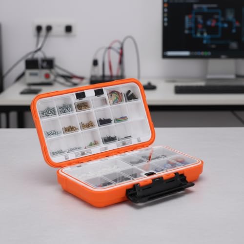 Small Parts Organizer Box, 30 Adjustable Compartments, Waterproof