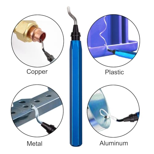 STARVAST 30Pcs Metal Deburring Tool, Deburring Blades Kit with Swivel Handle, Pipe Deburring Tool for Soft Metal (Aluminum, Copper), Wood, Plastic and Steel Burr Removing