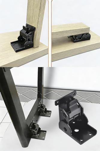 90 Degree Folding Hinge Set of 2, self-Locking Hinge - color: Black
