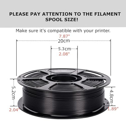 PLA Plus Filament 1.75mm Black 1KG (2.2lbs), Stronger and Durable - color: Plus Black