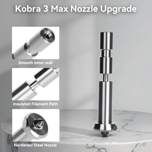 3PCS Kobra 3 Max Combo Hardened Steel Nozzle,High Flow&High Speed Quick-Swap 0.4mm Print Head Extruder Hot End Kit Compatible with Anycubic Kobra 3 Max/Kobra 3 Max Combo 3D Printers