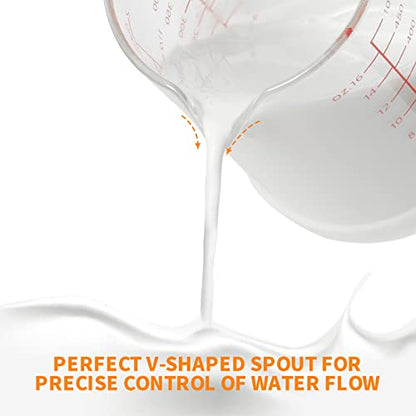 77L Glass Measuring Cup, 2 3/4-Cup/700 ML Liquid Measuring Cups, Measuring Cup With Handle and V-Shaped Spout, Glass Beaker with Three Scales (OZ, Cup, ML), Dishwasher/Freezer/Microwave Safe - color: Clear, size: 2 3/4 Cup / 700 mL