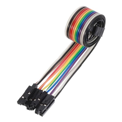 MECCANIXITY 2 Pcs IDC Rainbow Wire Flat Ribbon Cable FC-Female to 12P 11.8 Inch Length 2.54mm Pitch Breadboard Jumper Wires for Electronic Projects - size: 11.8 Inch, style: 12 Pin