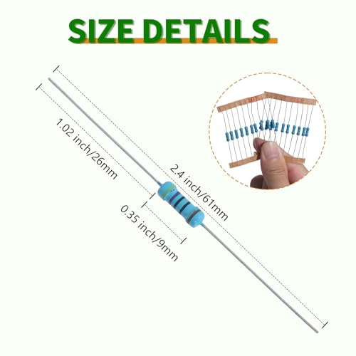 100Values 1000PCS 1/2W Resistors Assortment Kit 1 Ohm to 5.6M Ohm 1/2Watt 1% Metal Film Resistor Assorted Set