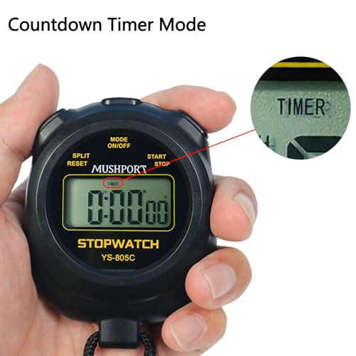 2 Pack Stopwatch Sport Timer, Simple Stop-Watch - color: Black
