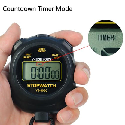 2 Pack Stopwatch Sport Timer, Simple Stop-Watch - color: Black