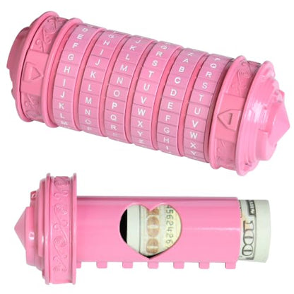 Cryptex Da Vinci Code Cryptex Lock Puzzle Boxes with Hidden Compartments - color: Pink