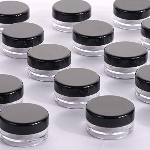 100 Count 10g Small Sample Containers with Lids Plastic Jar Cosmetic Jars Empty Makeup Jars Lip Balm Containers - Black - color: Black, size: 10g (100 Count)