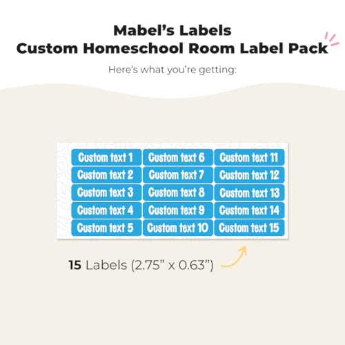 Mabel’s Labels Homeschool Room Labels – 15 Custom Labels (Grey) - color: Grey