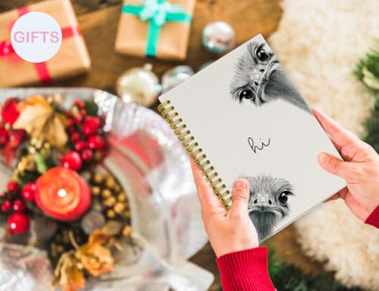 Cute Ostrich Notebook Journal,Ostrich Gifts - color: Ostrich, style: White