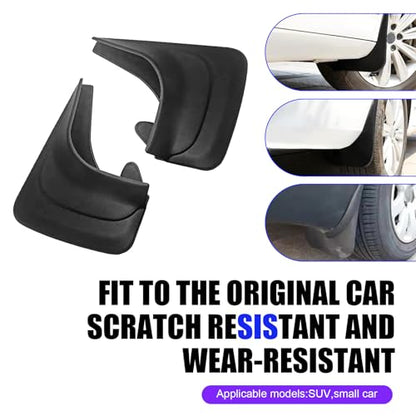 2 PCS Car Mud Flaps, Splash-Proof Mud Splash Guards Tire Protector, Front and Rear Mudguard Replacement, Universal for Most Sedans (Black #S) - color: Black #S