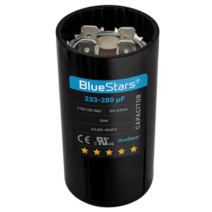 BlueStars 233-280 uF MFD 110-125 VAC Motor Start Capacitor Electric - size: 233-280 MFD 110-125 VAC