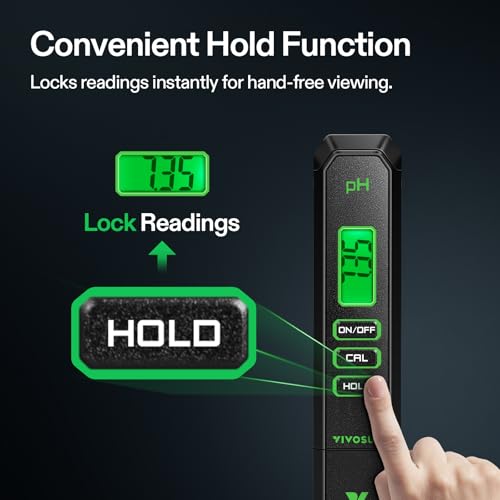 VIVOSUN Digital pH Meter 0.01 Accuracy Pen Tester for Water Hydroponics - color: Black