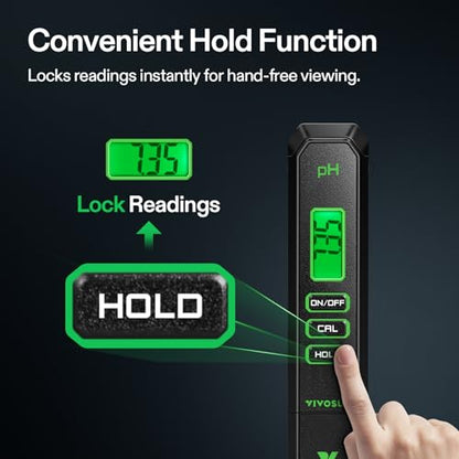VIVOSUN Digital pH Meter 0.01 Accuracy Pen Tester for Water Hydroponics - color: Black