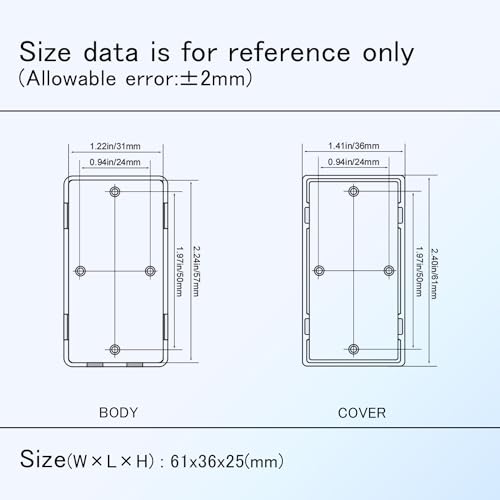 Project Box 8 Pieces Electrical Box Small Junction Box ABS Plastic Enclosure Power Electronic Case Black 2.4" x 1.4" x 1"(61 x 36 x 25mm) - color: Black, size: 2.4" x 1.4" x 1.0"