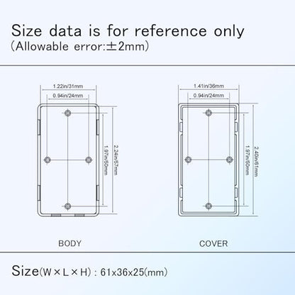 Project Box 8 Pieces Electrical Box Small Junction Box ABS Plastic Enclosure Power Electronic Case Black 2.4" x 1.4" x 1"(61 x 36 x 25mm) - color: Black, size: 2.4" x 1.4" x 1.0"