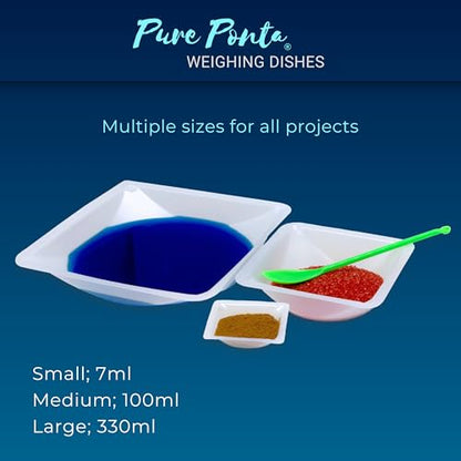 Small Plastic Trays 7mL, 125 Pack Weigh Boats, Lab Scale Weighing Dishes
