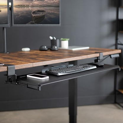 VIVO Black Extra Large Clamp-on 34 x 11 in Keyboard Tray, MOUNT-KB15EB - color: Black, size: 34 inch