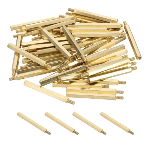 PATIKIL 50 Pcs Male to Female Thread Spacer Screws M3 x 40mm + 6mm Brass Hex Standoff PCB Motherboard Spacer Screw Nut for Drone Quadcopter Computer Electronic Projects Circuit Board - size: M3 x 40mm + 6mm