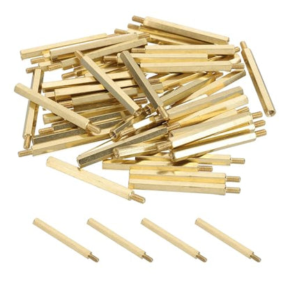 PATIKIL 50 Pcs Male to Female Thread Spacer Screws M3 x 40mm + 6mm Brass Hex Standoff PCB Motherboard Spacer Screw Nut for Drone Quadcopter Computer Electronic Projects Circuit Board - size: M3 x 40mm + 6mm
